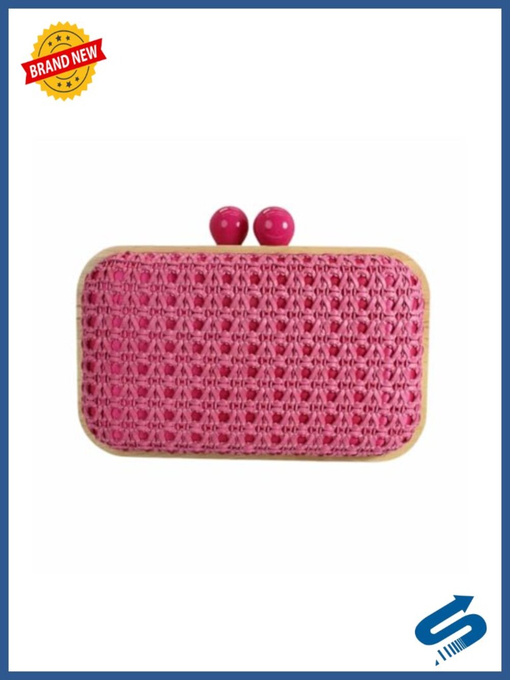 Straw Clutch Purse Handwoven Summer Evening Bag with Shoulder Strap